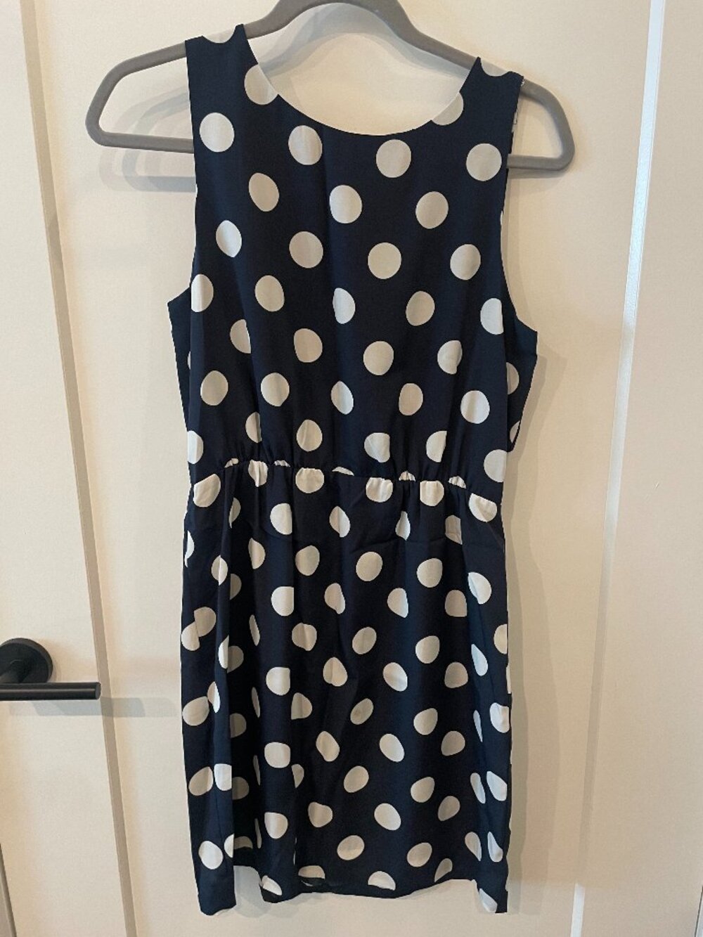 J.Crew Navy Polka Dot Sleeveless Dress Size 6